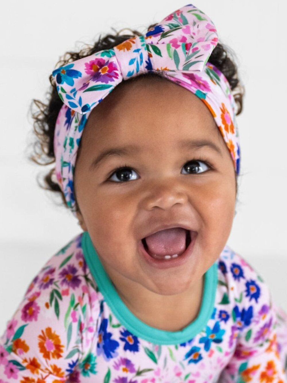 NIB Little Sleepies Sweet Pea Floral Luxe Bow Headband Newborn - 3T